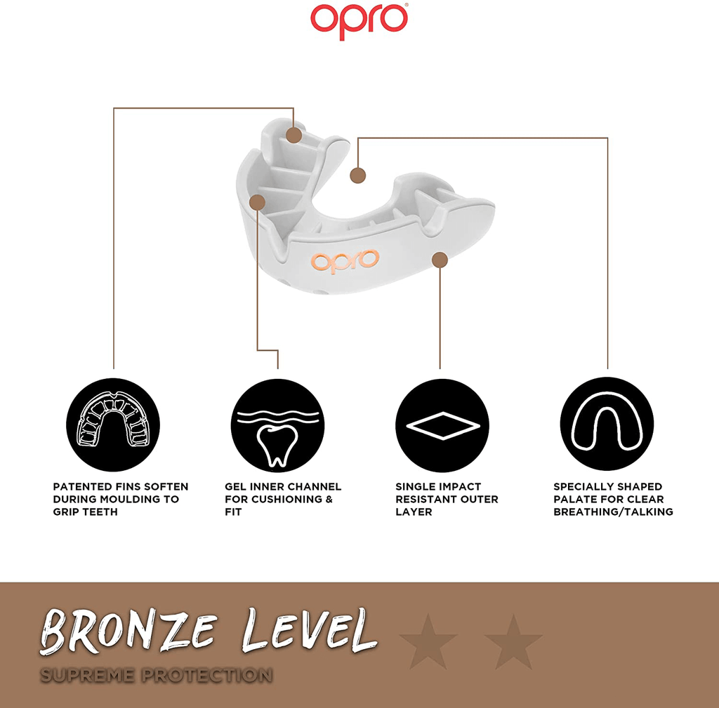 Opro Bronze Mouthguard - White