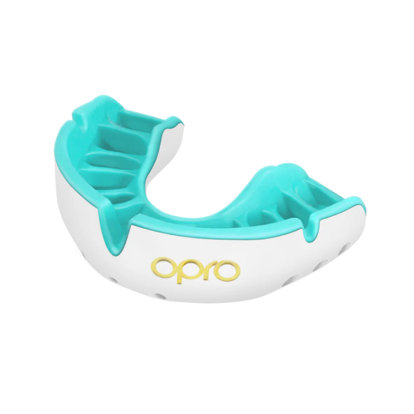 Opro Gold Mouthguard - White/Mint
