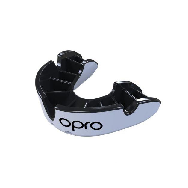 Opro Silver Mouthguard - White/Black